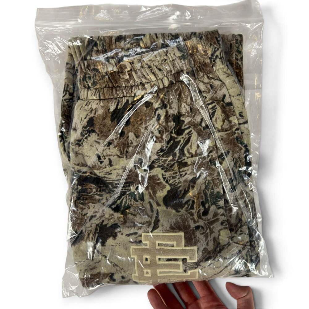 Eric Emanuel Sweatpants Leaf Camo French Terry Cotton Beige White Medium